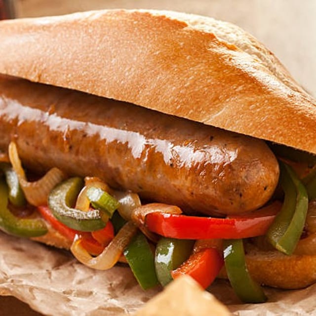 Sausage & Peppers Sandwich.